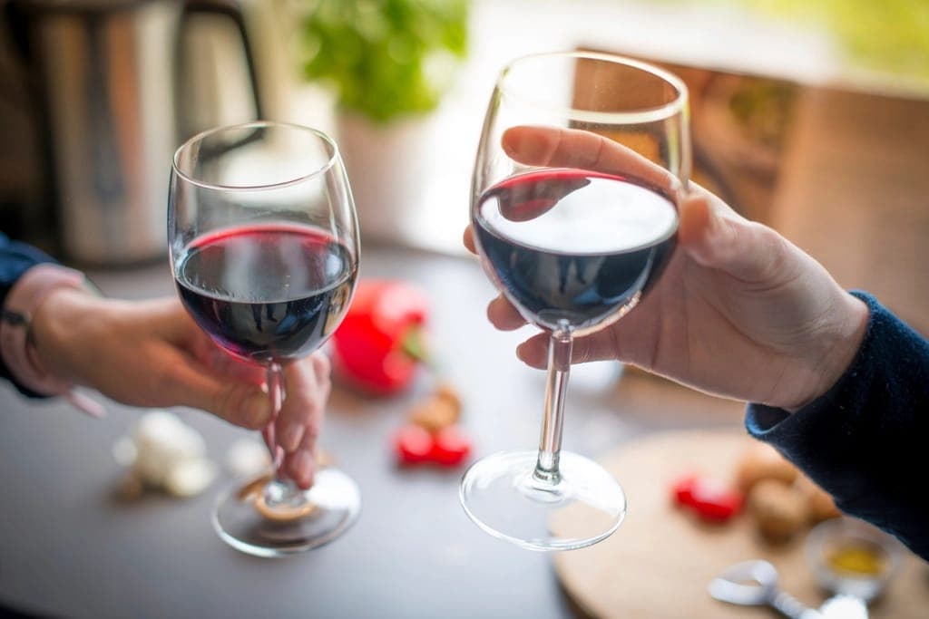 Two glasses of red wine